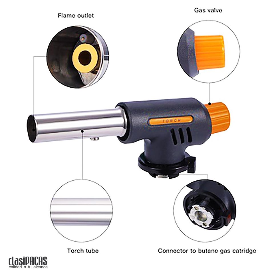 Antorcha quemador - PISTOLA DE LLAMA de gas butano - Soldadura - Soldador ligero - MULTIUSOS